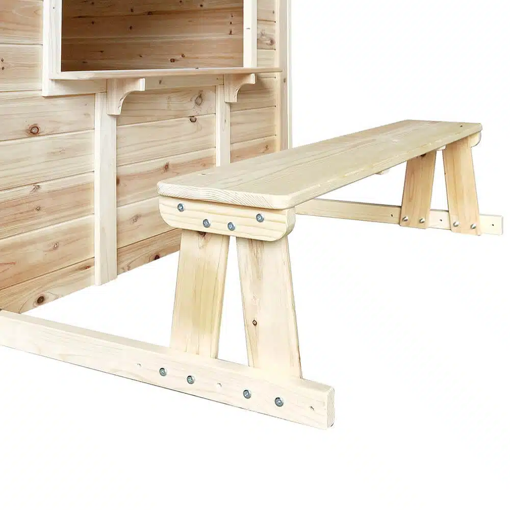 Speelhuis THE GRAND PALACE - Met speelbank - onbehandeld hout (138 x 166cm) - Afbeelding 5