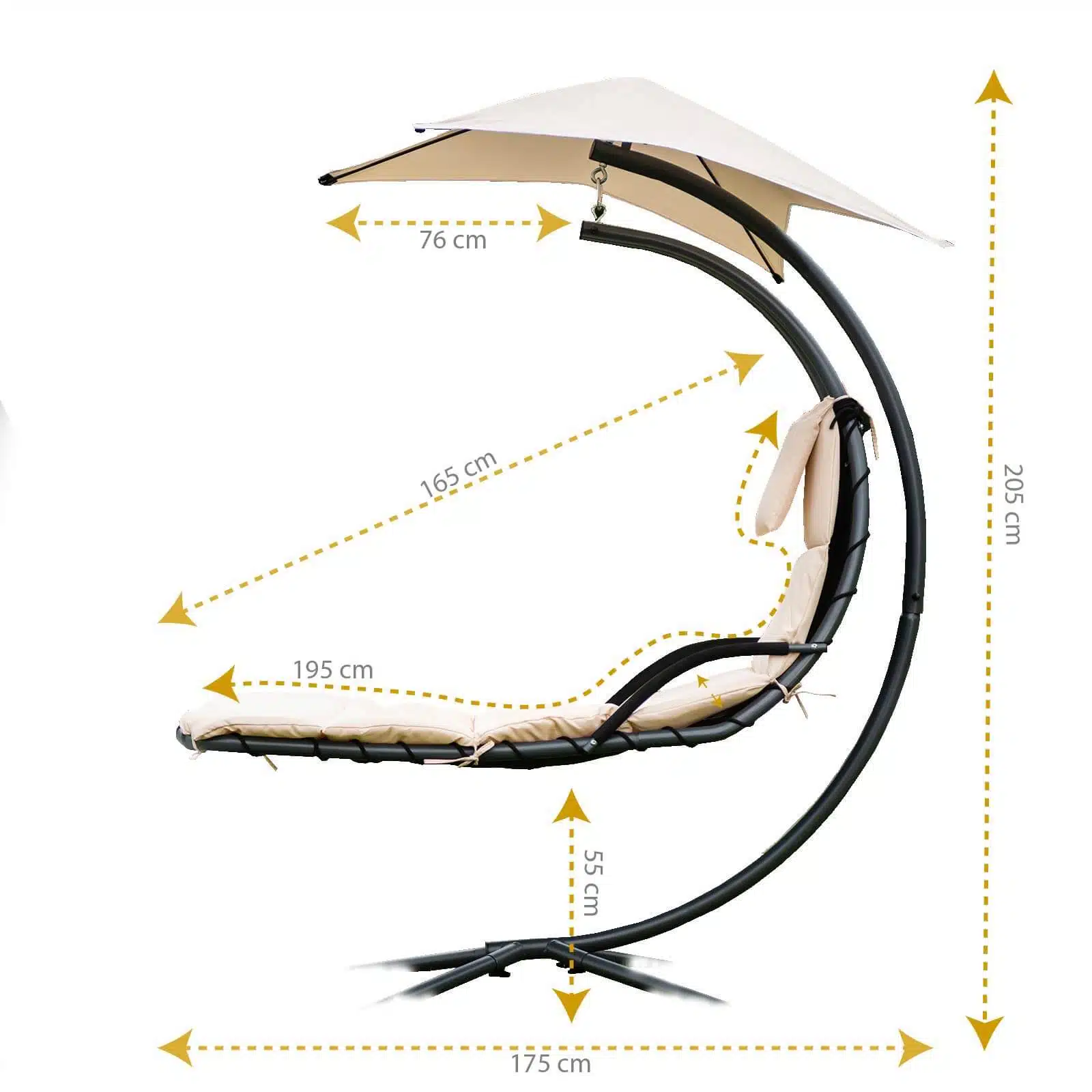 Hangstoel SAN REMO - Tuin Ligbed - Met kussens - Afbeelding 9