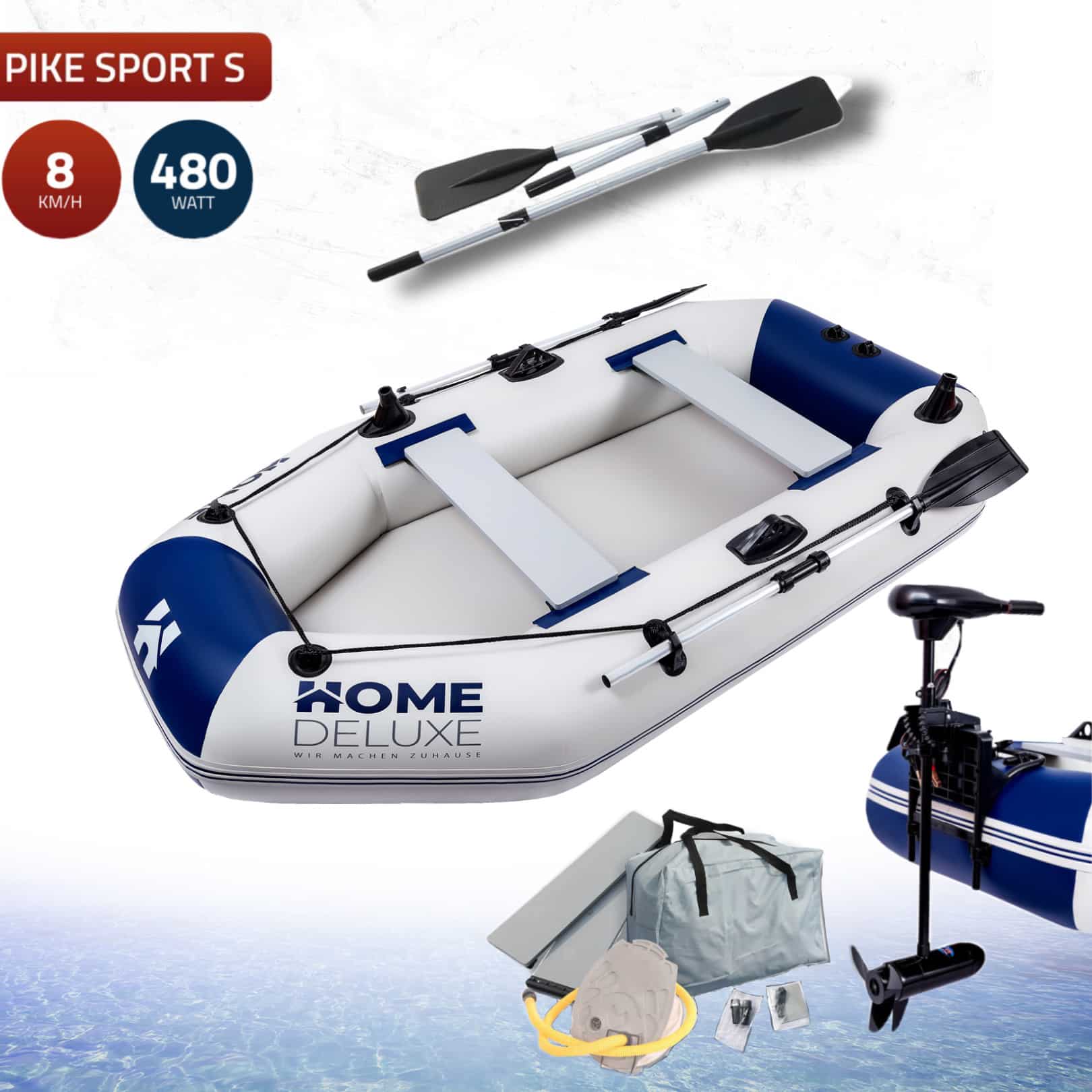 Rubberboot PVC PIKE (230 x 128cm) - Incl. fluistermotor 480W - 3 pers.