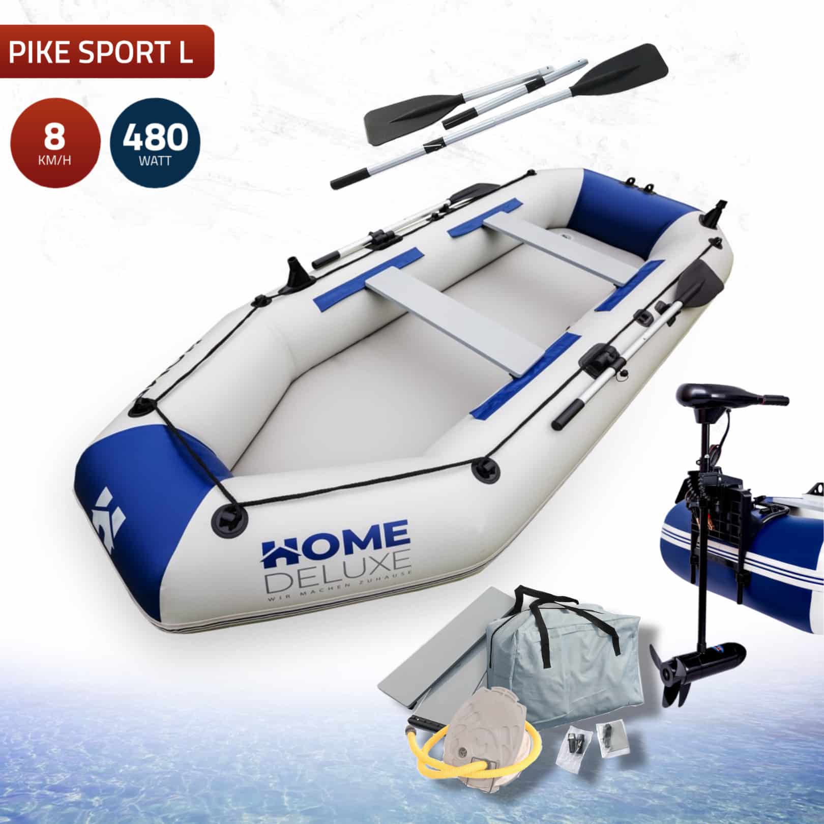 Rubberboot PVC PIKE (330 x 136cm) - Incl. fluistermotor 480W - 5 pers.