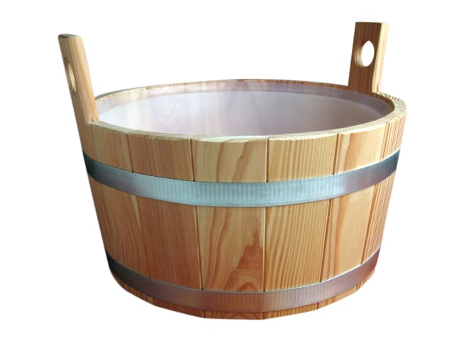 Sauna Voetenbad met inzetemmer van Larikshout (16L)