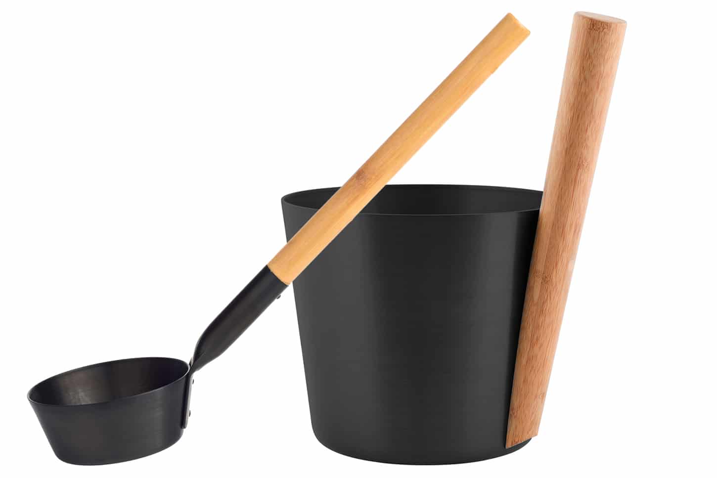 Design Sauna Emmer+Lepel met greep - Zwart (5L)