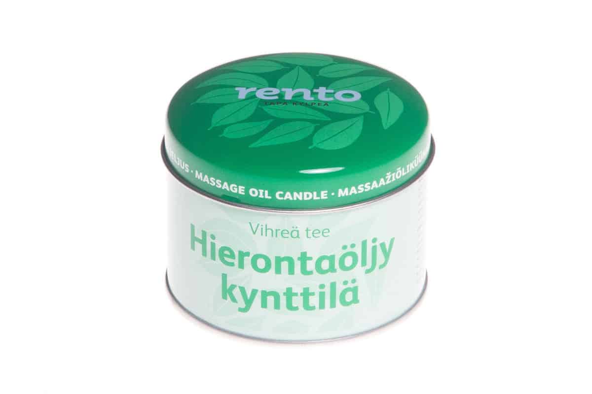 Rento Massage kaars (body olie) - Green Tea (150 gram)