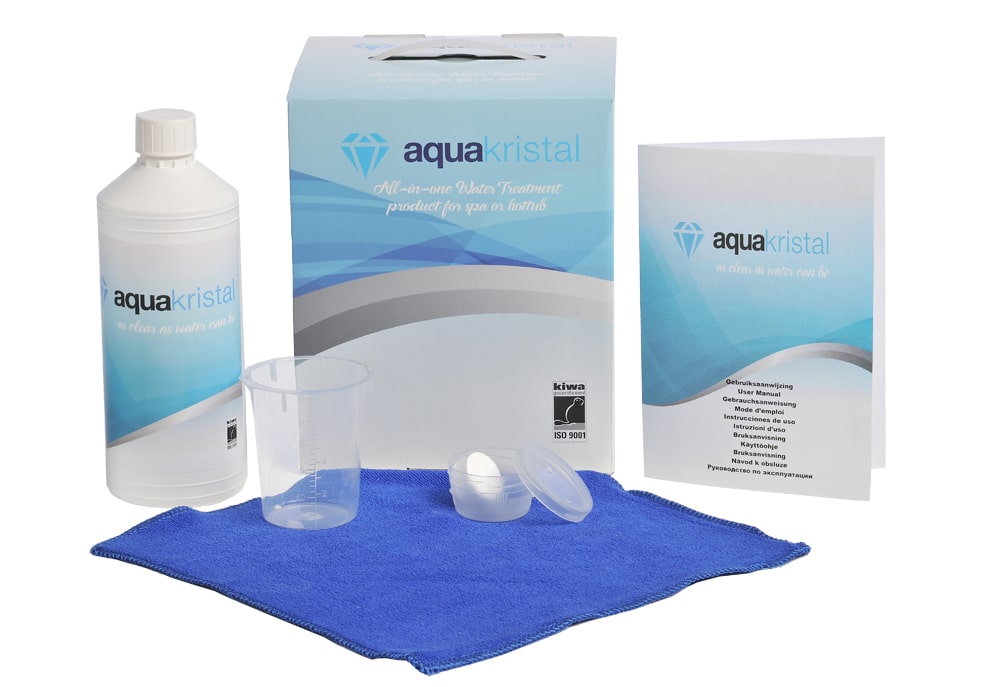 Waterbehandeling starters-SET Hottub & Spa. Aqua Kristal All-in-one product (0,5L). Milieuvriendelijk.
