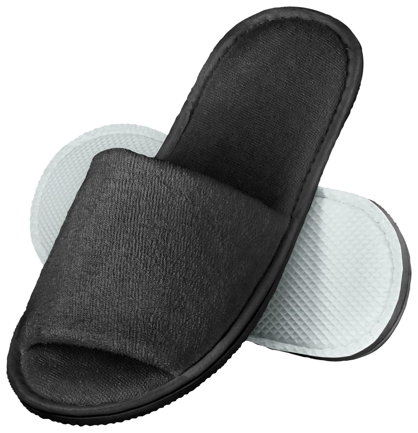 Badslippers badstof - Open teen - Antislipzool - Grijs/Bruin