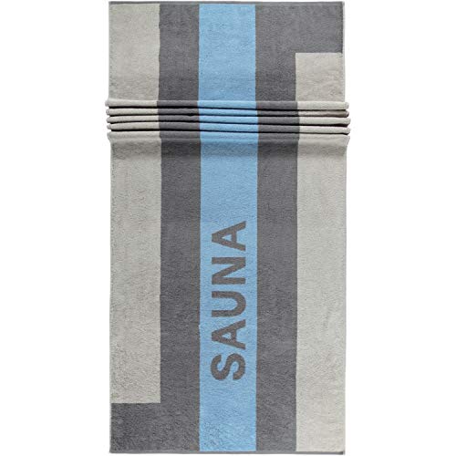 Cawo Luxe Saunahanddoek - Grijs/Blauw (200x80cm)