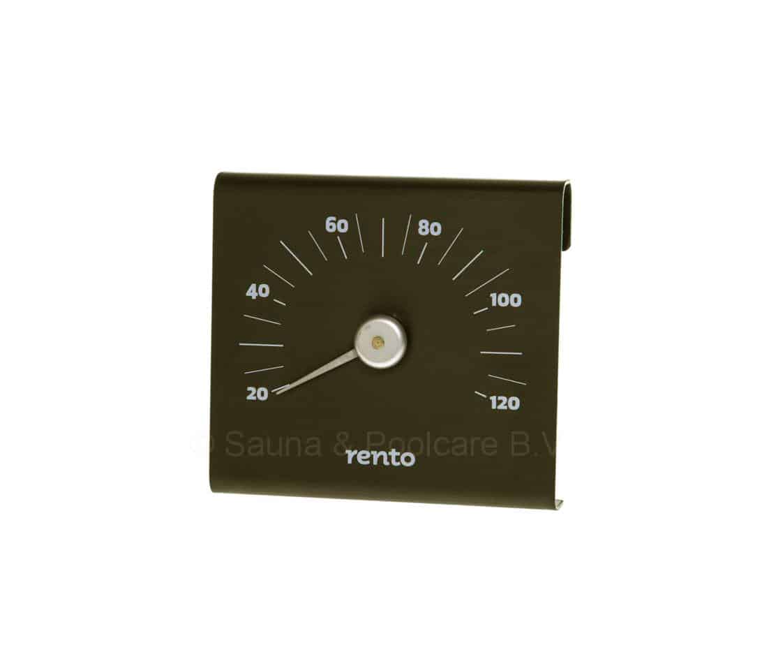 Rento Sauna Thermometer Design - Bruin/Zwart - 15cm - vierkant