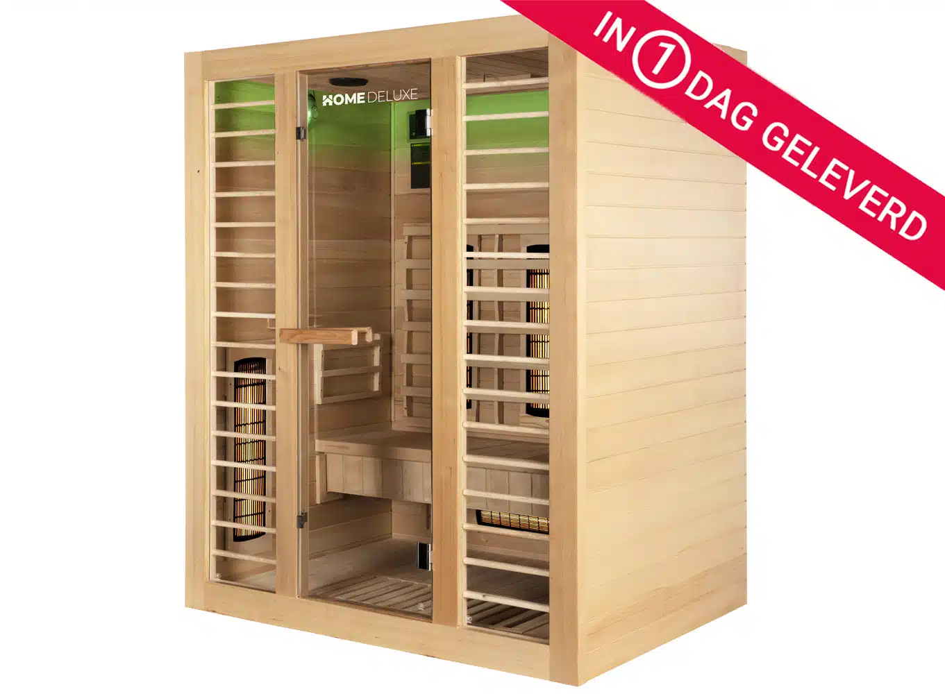 Infrarood Sauna Redsun L Deluxe, 153 x 110 x 190cm (2-3 pers.) Korte golf