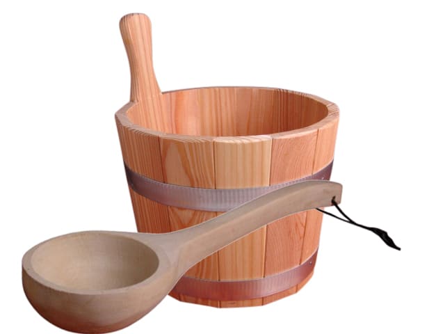 Opgietemmer Larikshout 5 liter + Opgietlepel hout 40 cm