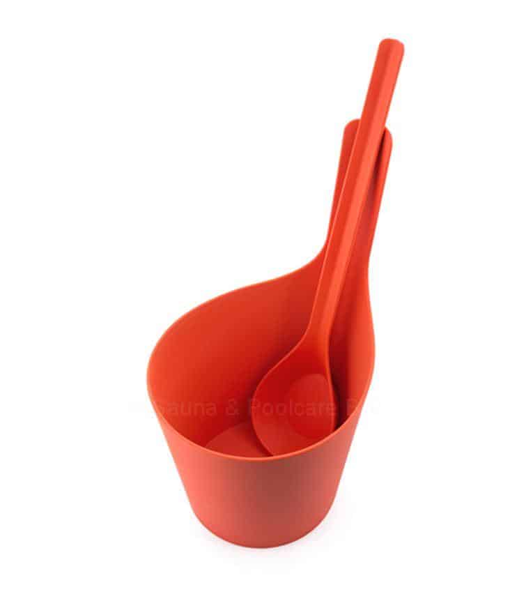 Design Sauna emmer-set kunststof - Rood (5L)
