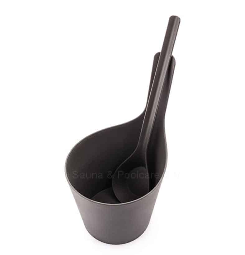 Design Sauna emmer-set kunststof - Antraciet (5L)