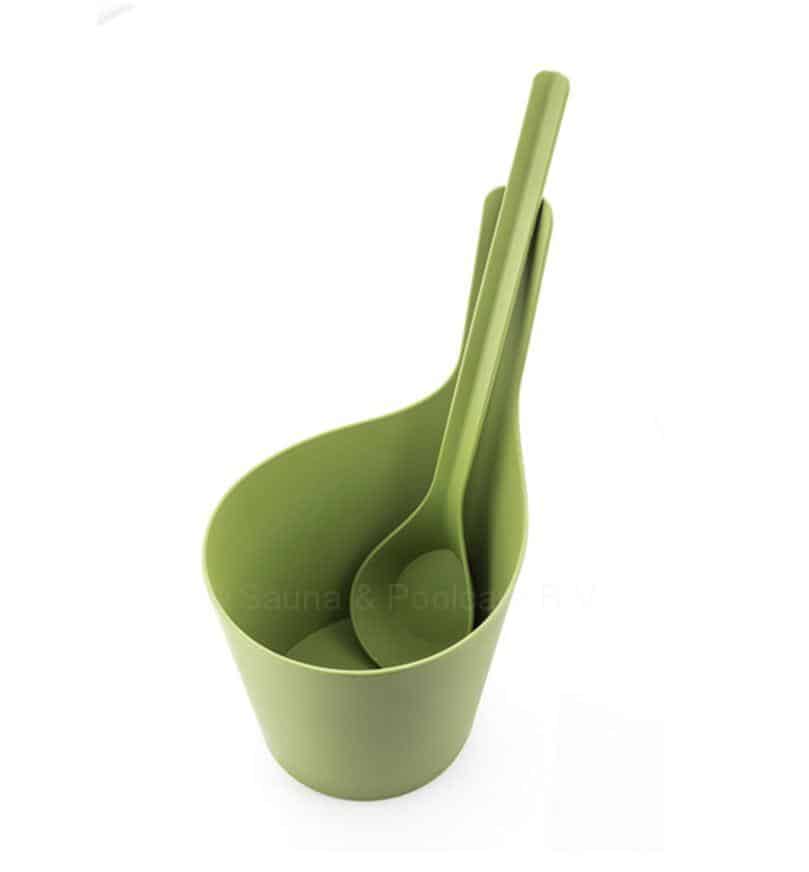 Design Sauna emmer-set kunststof - Mosgroen (5L)