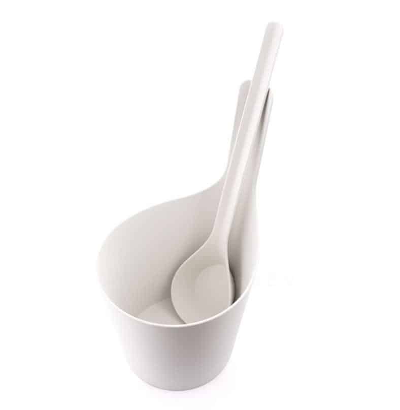 Design Sauna emmer-set - kunststof wit (5L)