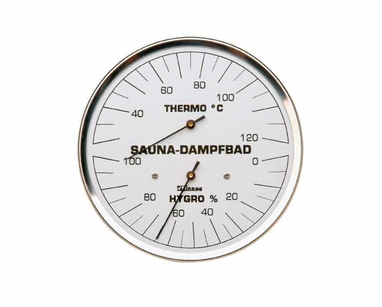 Stoombad Thermo + Hygrometer RVS (Ø 13 cm)