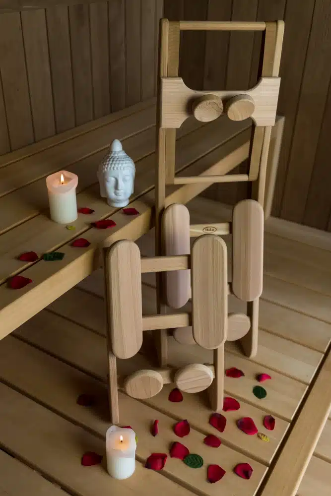 Halu Sauna Rugsteun met hoofdsteun - ergonomisch (Red Cedar) - Afbeelding 3