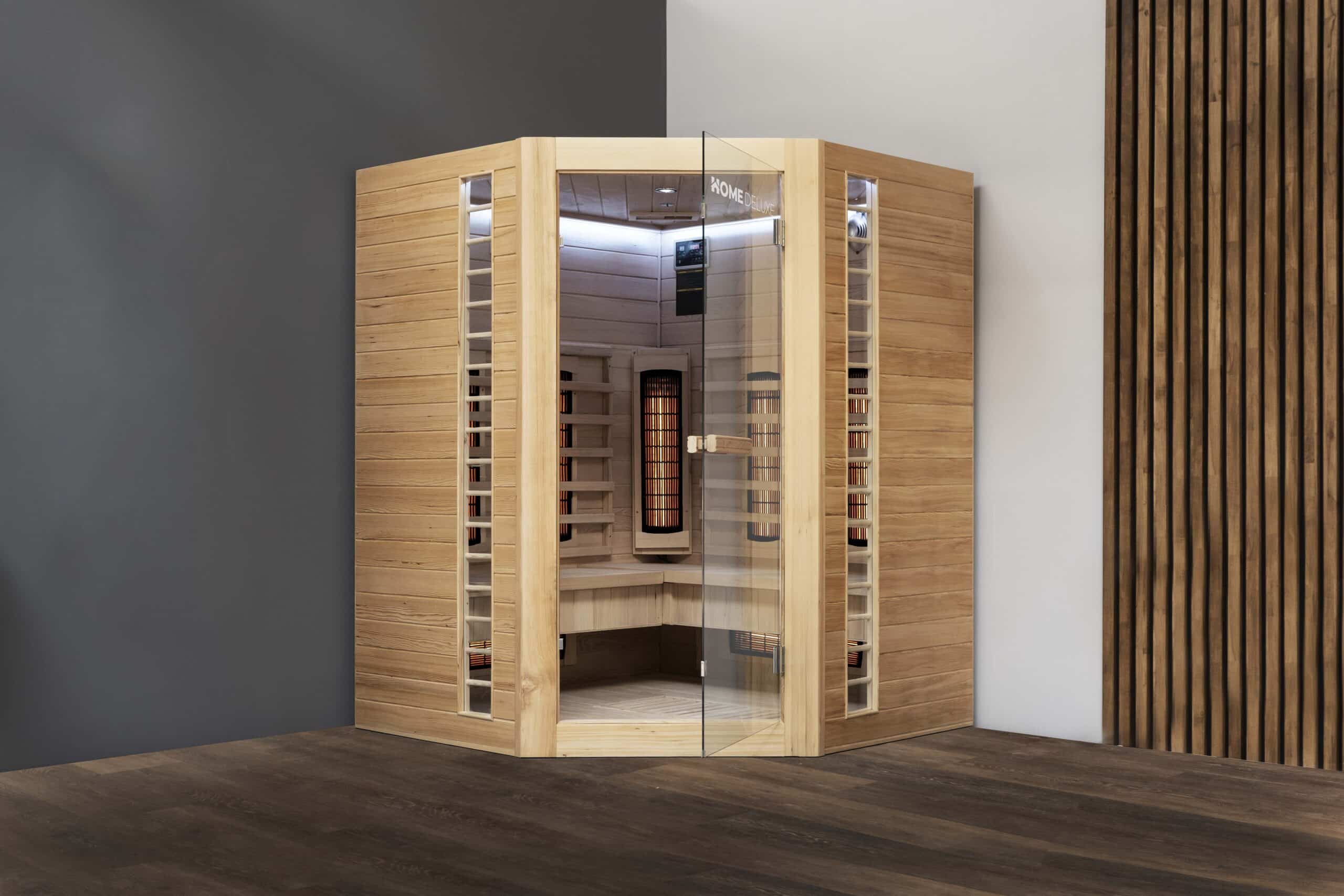 Infrarood Sauna Redsun XXL Deluxe, 150 x 150 x 190cm (4-5 pers.) Korte golf