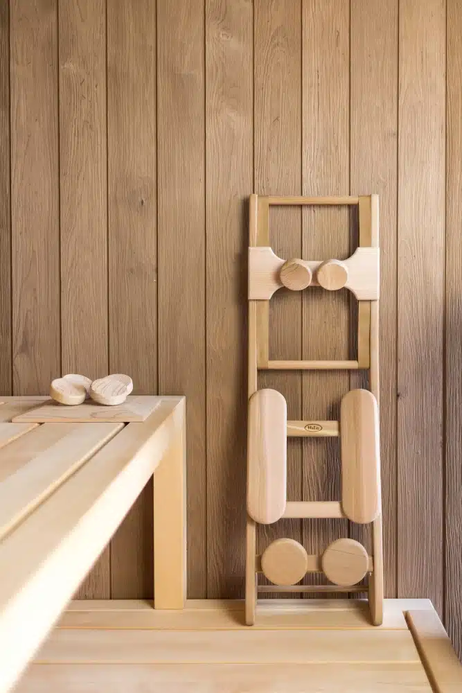 Halu Sauna Rugsteun met hoofdsteun - ergonomisch (Red Cedar) - Afbeelding 5