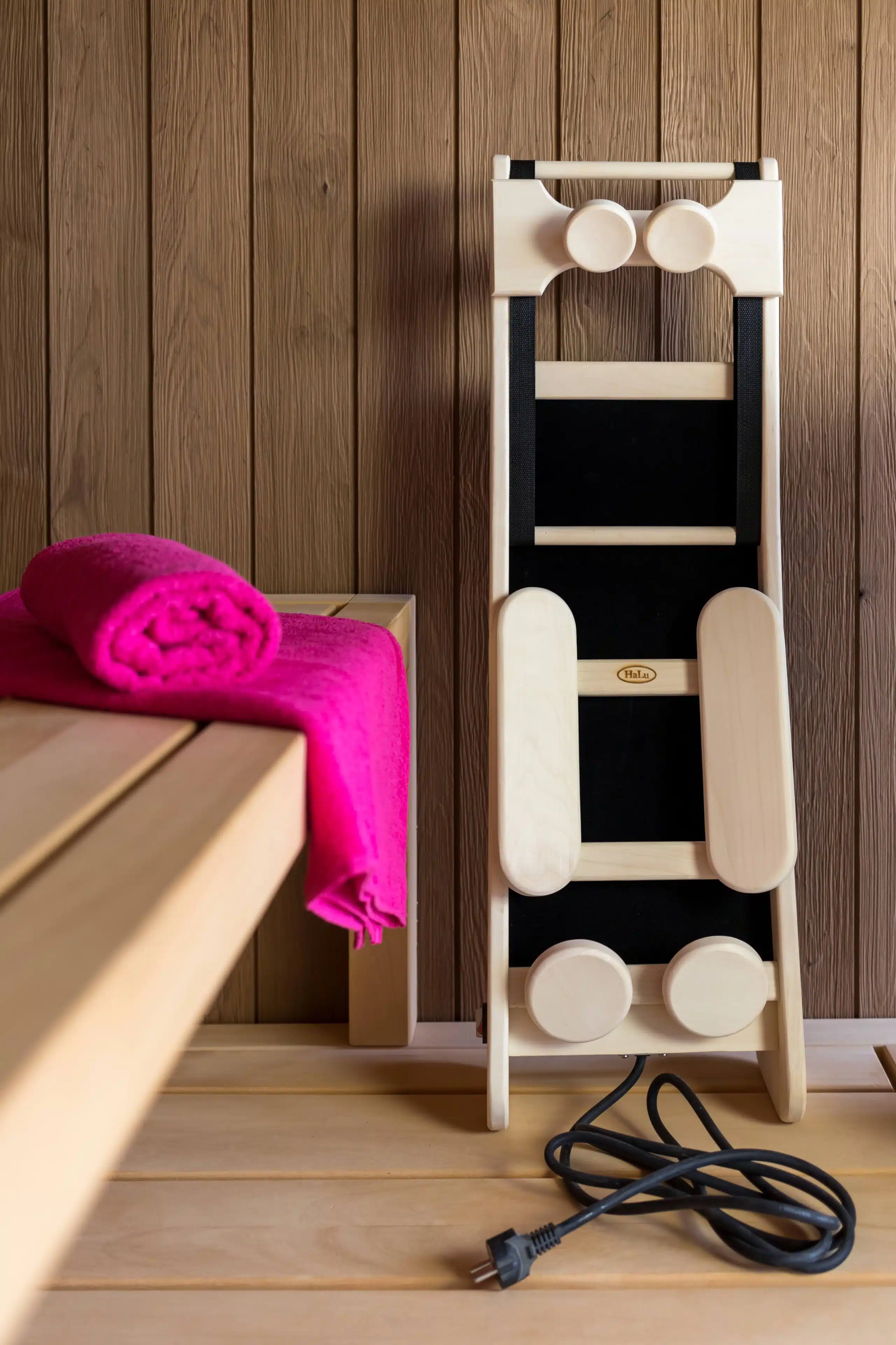 Halu Sauna Rugsteun met hoofdsteun - met infraroodstralers (met stekker) (Red Cedar) - Afbeelding 2