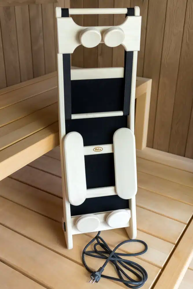Ergonomische dennenhouten saunahoofdsteun, solide en onbehandelde rugleuning voor ultiem comfort in de sauna