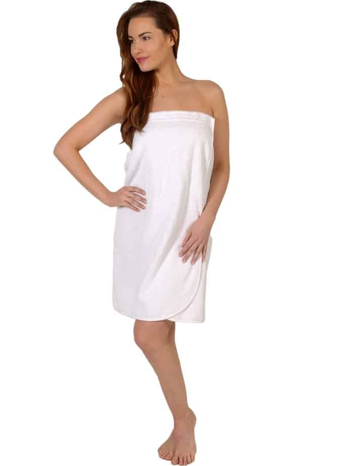 Saunakilt 100% katoen, met klittenband sluiting - Wit (lengte 70cm)