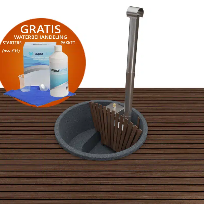 Hottub Welltub ⌀200cm | Terras-model 25kW interne aluminium kachel (4-5 pers.)